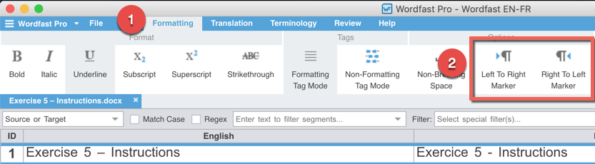 LTR & RTL markers in WFP