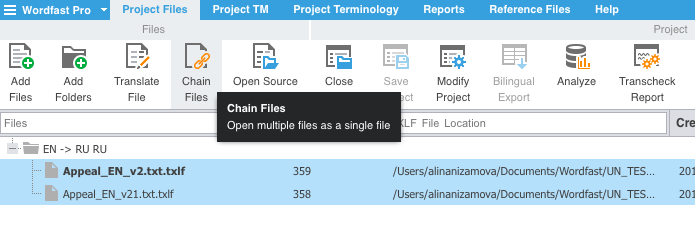 WFP Chain Files