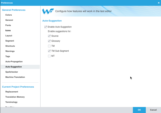 WFP auto-suggest preferences